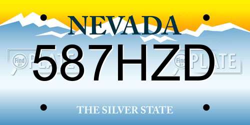 587HZD Nevada License Plate