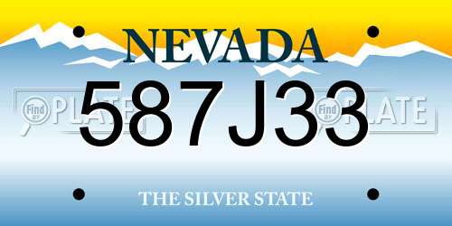 587J33 Nevada License Plate