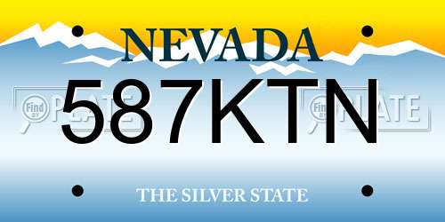 587KTN Nevada License Plate