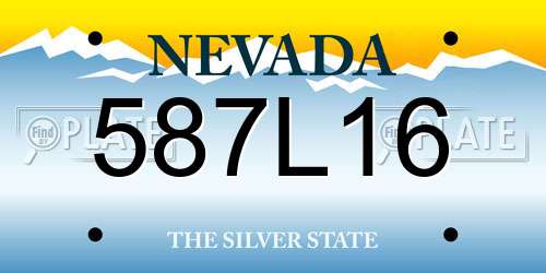 587L16 Nevada License Plate