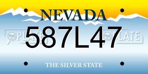 587L47 Nevada License Plate