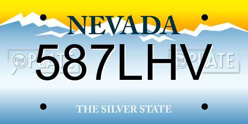 587LHV Nevada License Plate