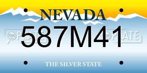 587M41 Nevada License Plate