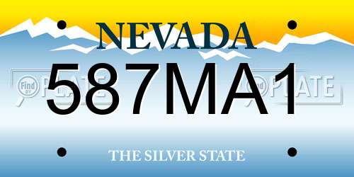 587MA1 Nevada License Plate