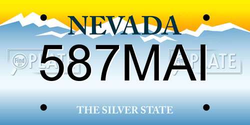 587MAI Nevada License Plate