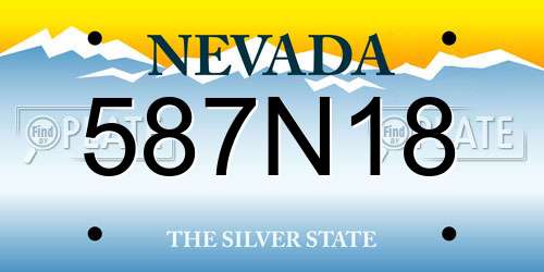 587N18 Nevada License Plate