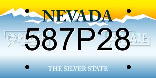 587P28 Nevada License Plate