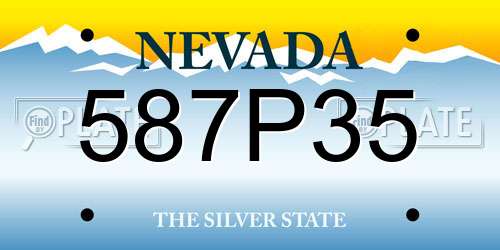 587P35 Nevada License Plate