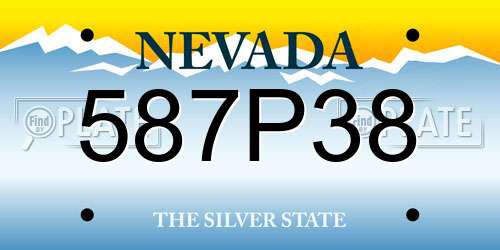 587P38 Nevada License Plate