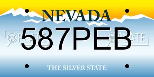 587PEB Nevada License Plate