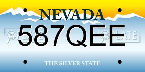 587QEE Nevada License Plate