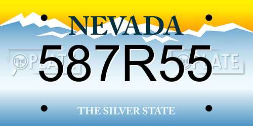587R55 Nevada License Plate