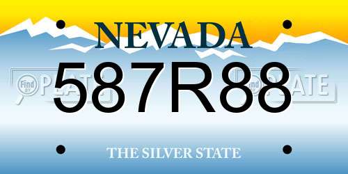 587R88 Nevada License Plate