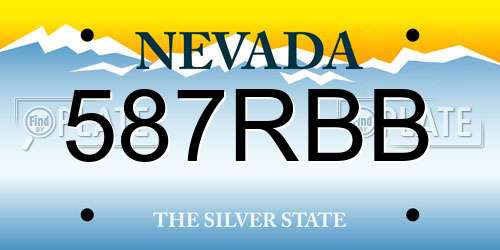 587RBB Nevada License Plate
