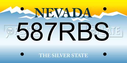 587RBS Nevada License Plate