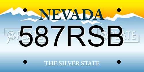 587RSB Nevada License Plate