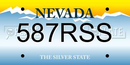 587RSS Nevada License Plate