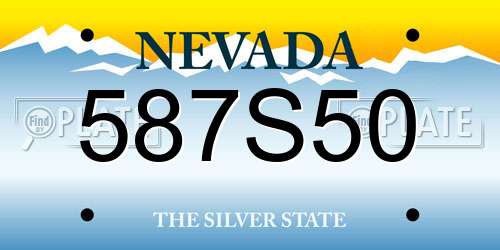 587S50 Nevada License Plate