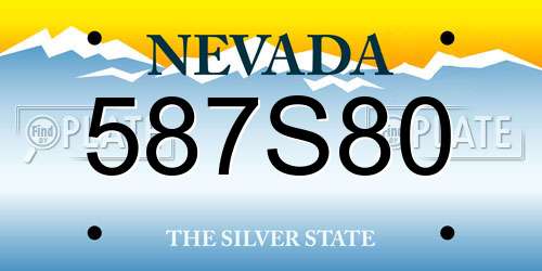 587S80 Nevada License Plate