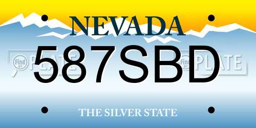 587SBD Nevada License Plate