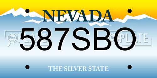 587SBO Nevada License Plate