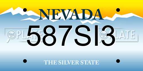 587SI3 Nevada License Plate