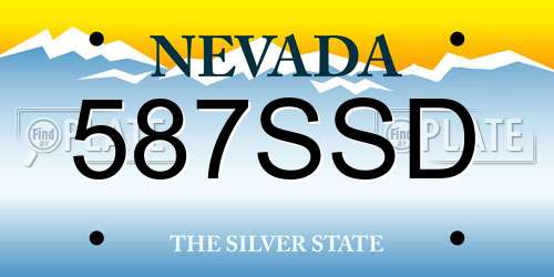 587SSD Nevada License Plate