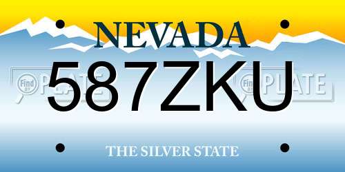 587ZKU Nevada License Plate