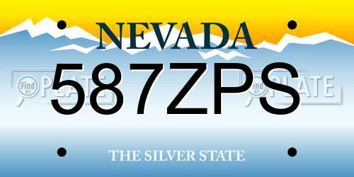 587ZPS Nevada License Plate