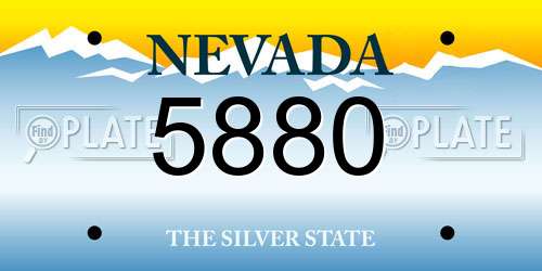 5880 Nevada License Plate