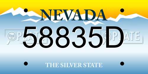 58835D Nevada License Plate