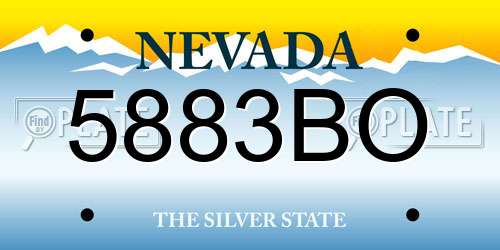 5883BO Nevada License Plate