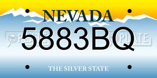 5883BQ Nevada License Plate