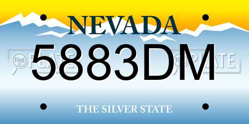 5883DM Nevada License Plate