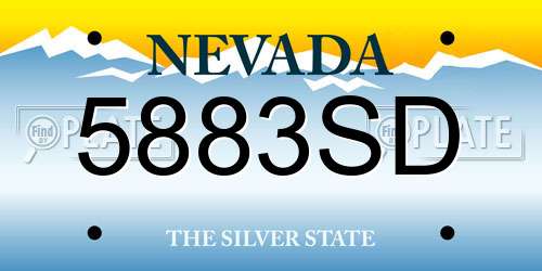 5883SD Nevada License Plate