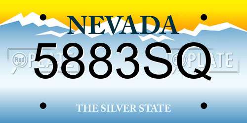 5883SQ Nevada License Plate