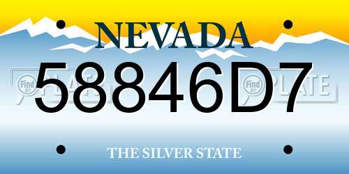 58846D7 Nevada License Plate
