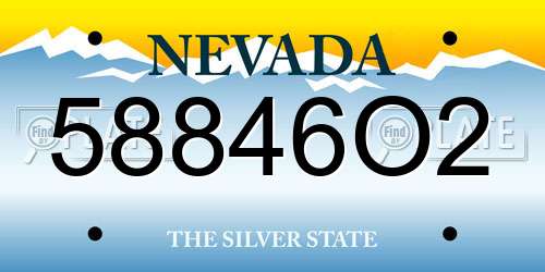 58846O2 Nevada License Plate