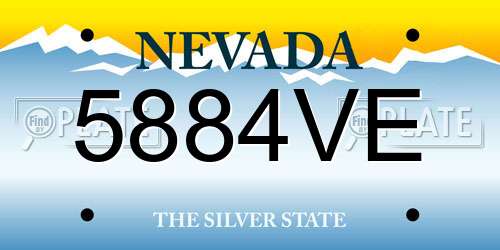 5884VE Nevada License Plate