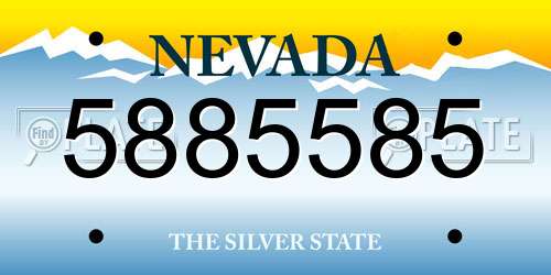 5885585 Nevada License Plate