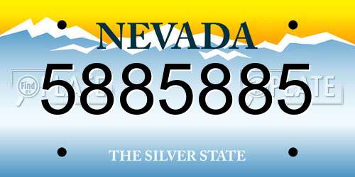 5885885 Nevada License Plate