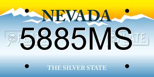 5885MS Nevada License Plate