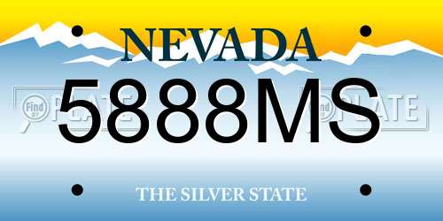 5888MS Nevada License Plate