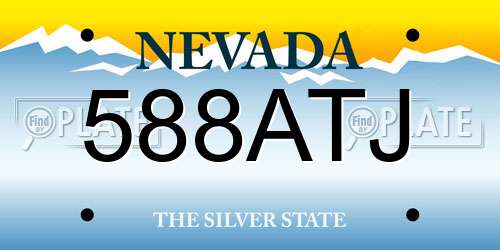 588ATJ Nevada License Plate