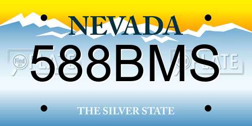 588BMS Nevada License Plate