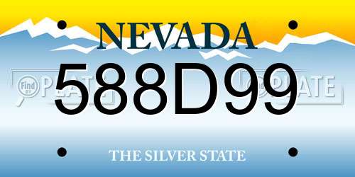 588D99 Nevada License Plate