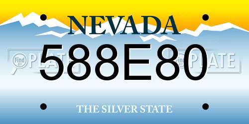 588E80 Nevada License Plate