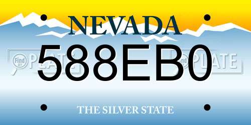 588EB0 Nevada License Plate