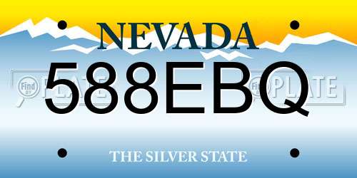 588EBQ Nevada License Plate