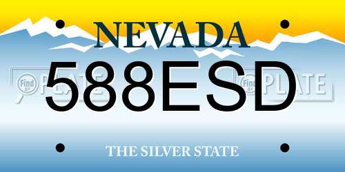 588ESD Nevada License Plate